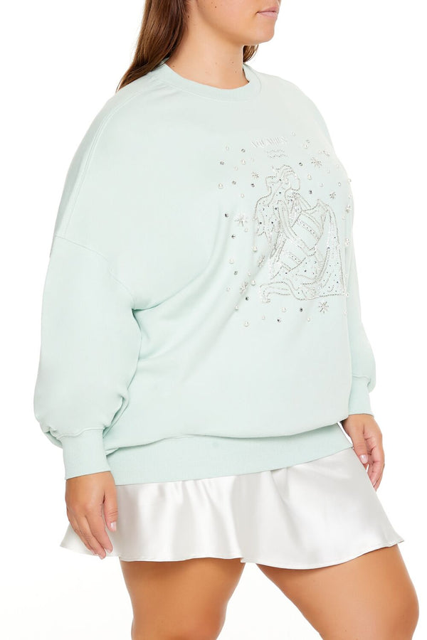 Forever 21 Plus Size Beaded Aquarius Pullover