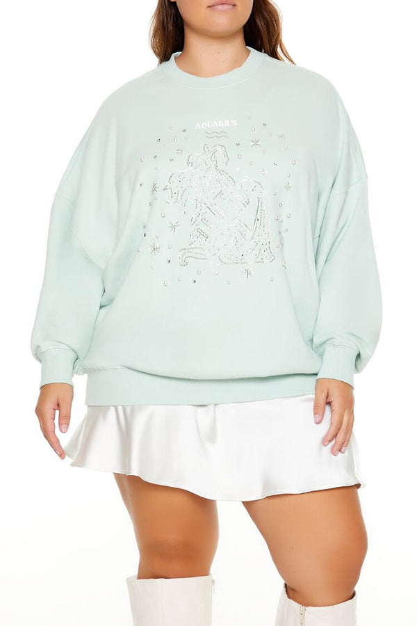 forever 21 Plus Size Beaded Aquarius Pullover