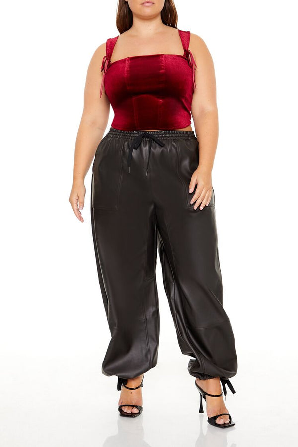 Forever 21 Plus Size Bow Velvet Crop Top
