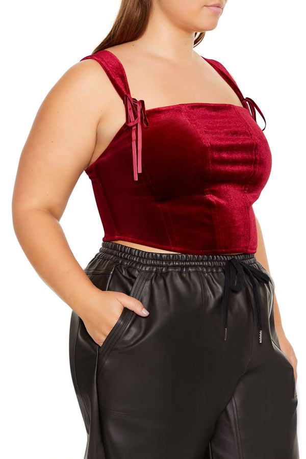 Forever 21 Plus Size Bow Velvet Crop Top