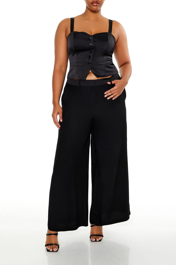 Forever 21 Plus Size Button-Front Crop Top
