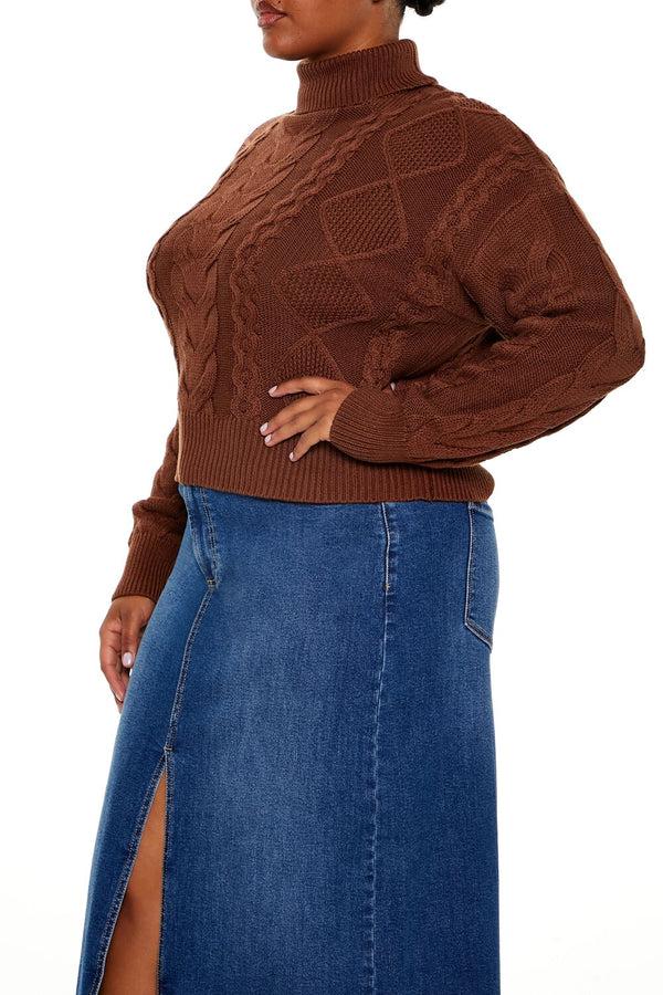 Forever 21 Plus Size Cable Knit Turtleneck Sweater