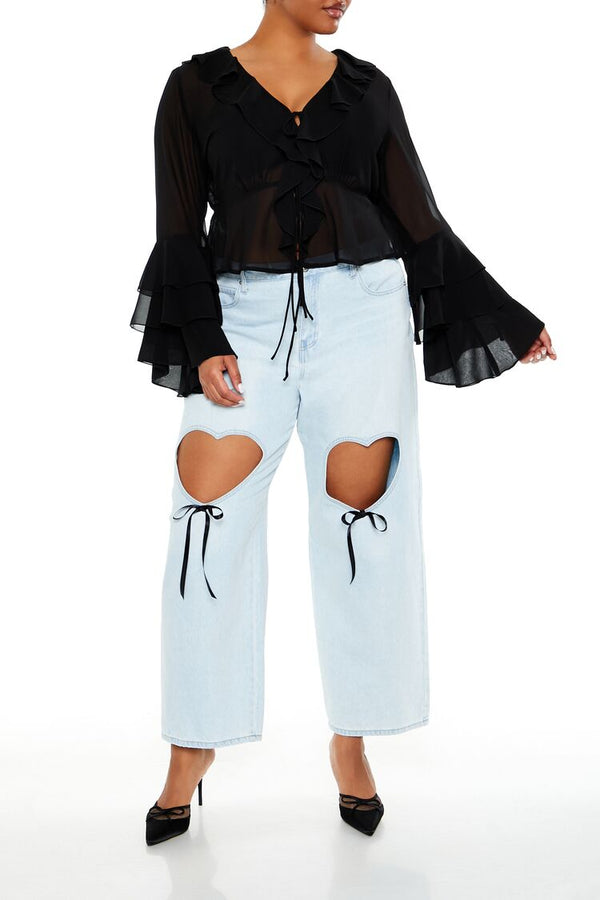 Forever 21 Plus Size Chiffon Ruffle-Trim Top