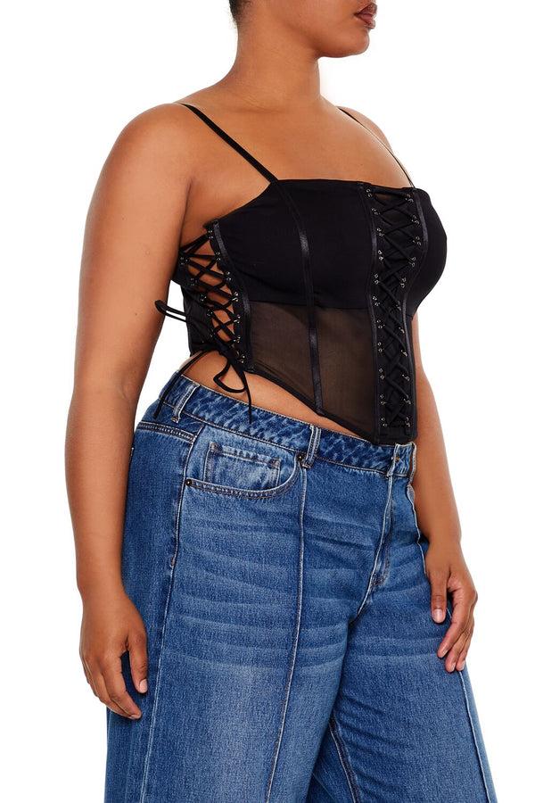 Forever 21 Plus Size Corset Mesh Cami