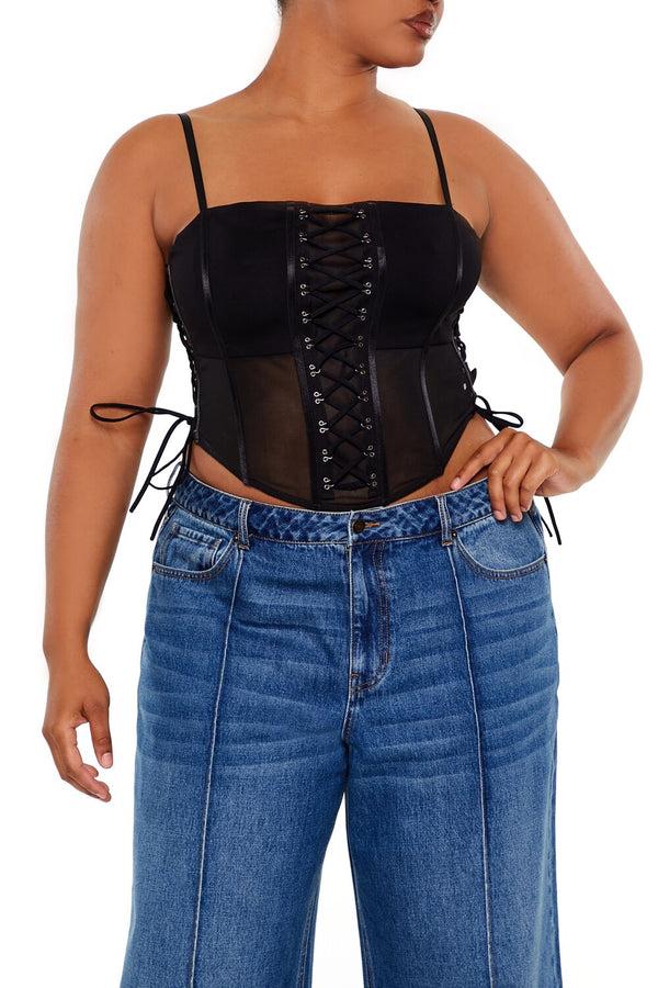 forever 21 Plus Size Corset Mesh Cami
