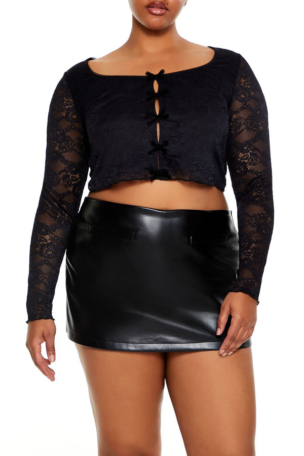 forever 21 Plus Size Cutout Bow Crop Top