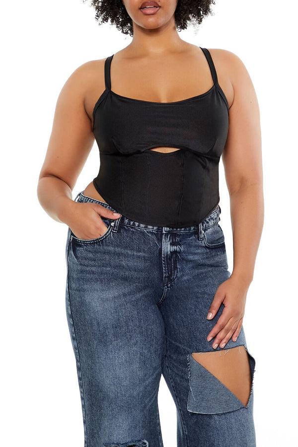 forever 21 Plus Size Cutout Zip-Up Cami