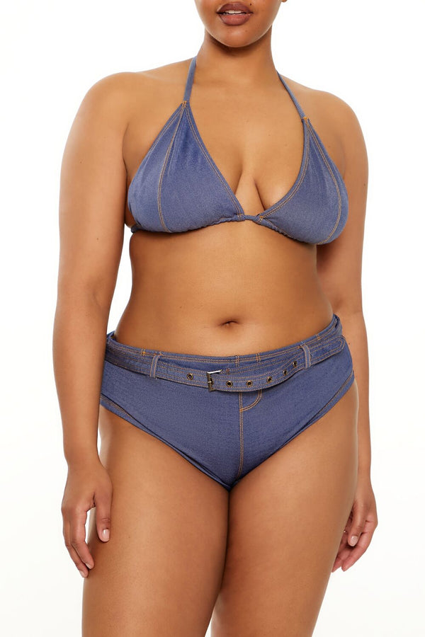 Forever 21 Plus Size Denim Bikini Bottoms