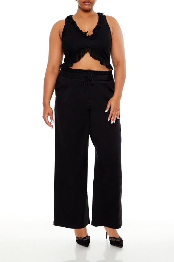 forever 21 Plus Size Drawstring Straight Pants