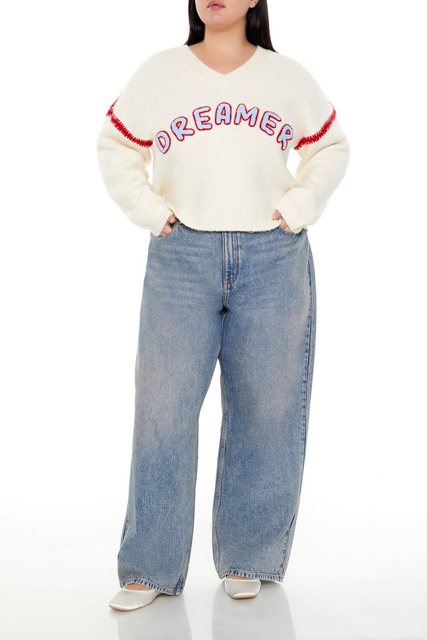 Forever 21 Plus Size Dreamer Fuzzy Knit Sweater