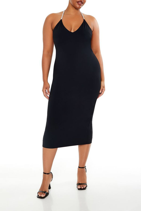 forever 21 Plus Size Embellished Halter Maxi Dress