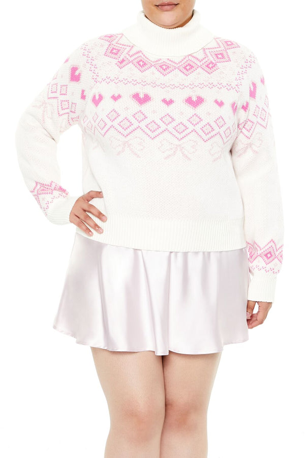 forever 21 Plus Size Fair Isle Turtleneck Sweater