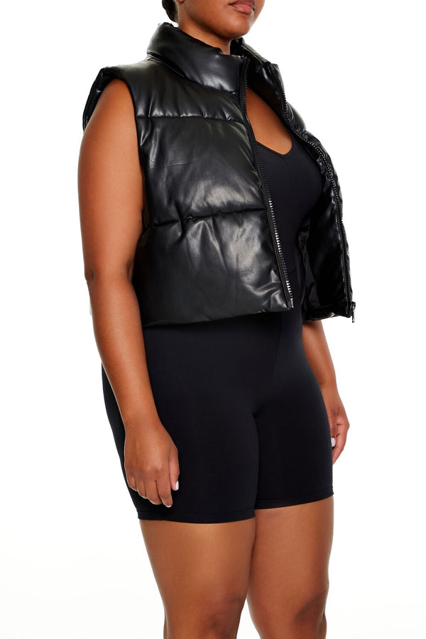 Forever 21 Plus Size Faux Leather Puffer Vest