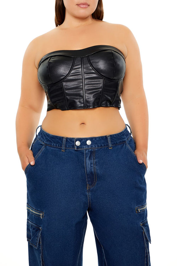 forever 21 Plus Size Faux Leather Tube Top