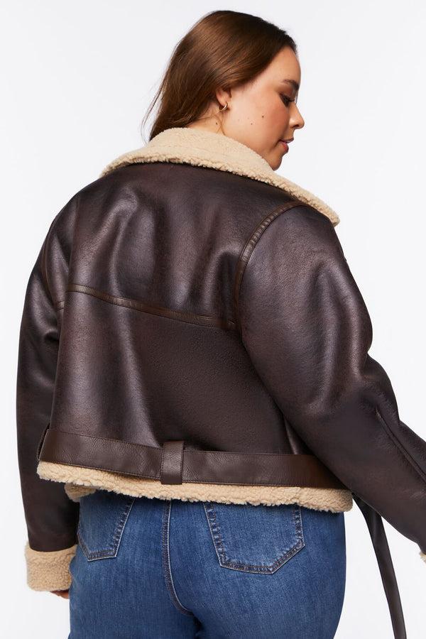 Forever 21 Plus Size Faux Shearling Moto Jacket
