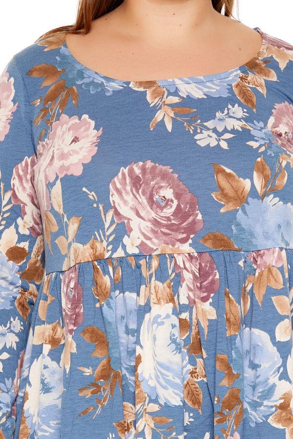 Forever 21 Plus Size Floral Print Flounce Top