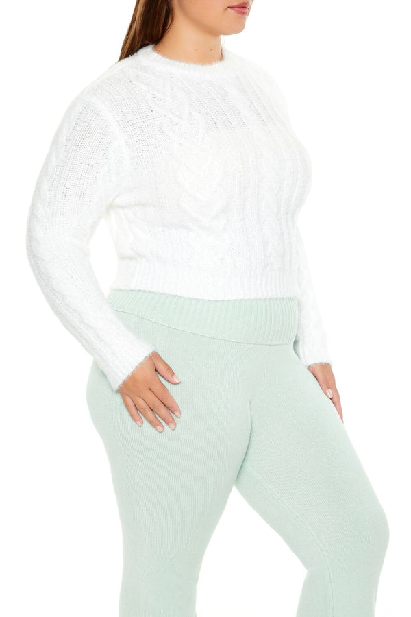 Forever 21 Plus Size Fuzzy Cable Knit Sweater