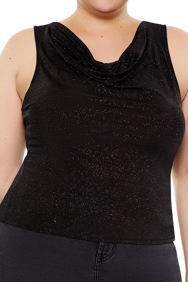 Forever 21 Plus Size Glitter Knit Cowl Tank Top