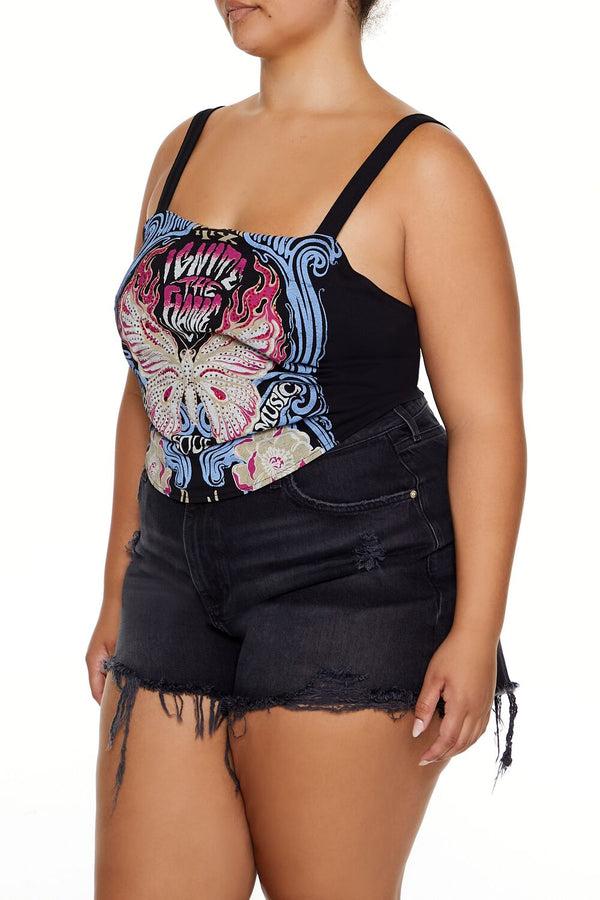 Forever 21 Plus Size Ignite The Flame Crop Top