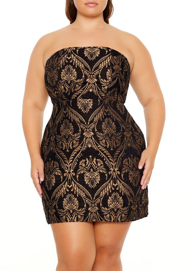 Forever 21 Plus Size Jacquard Baroque Mini Dress