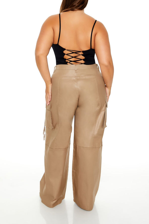 Forever 21 Plus Size Metallic Cargo Pants