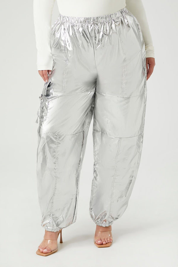 Forever 21 Plus Size Metallic Cargo Pants