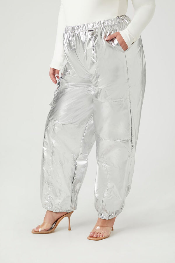 Forever 21 Plus Size Metallic Cargo Pants