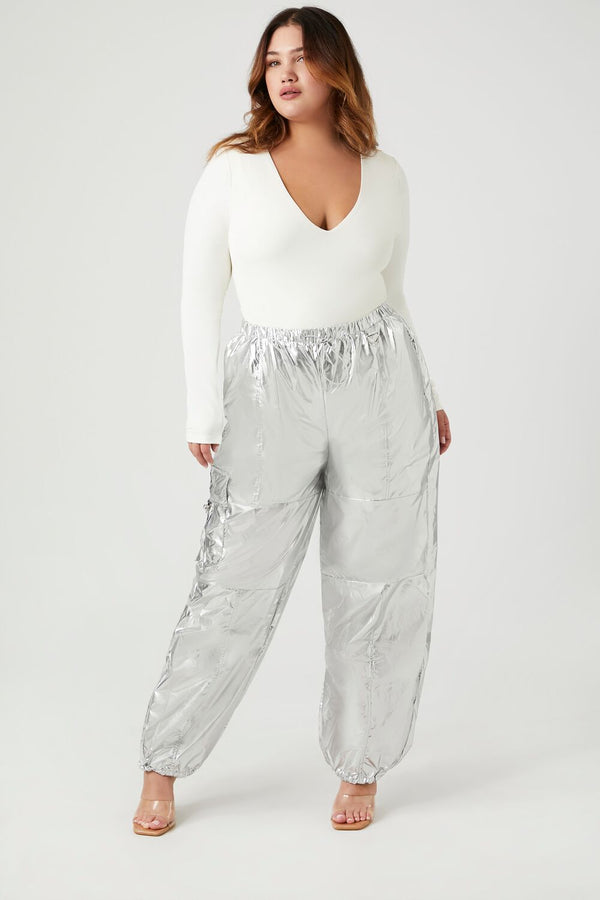forever 21 Plus Size Metallic Cargo Pants