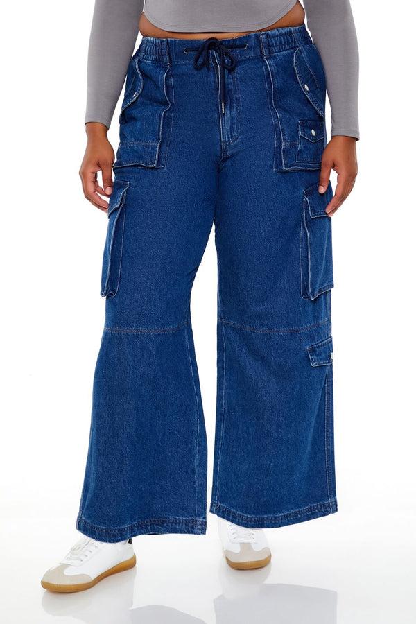 Forever 21 Plus Size Mid-Rise Cargo Jeans
