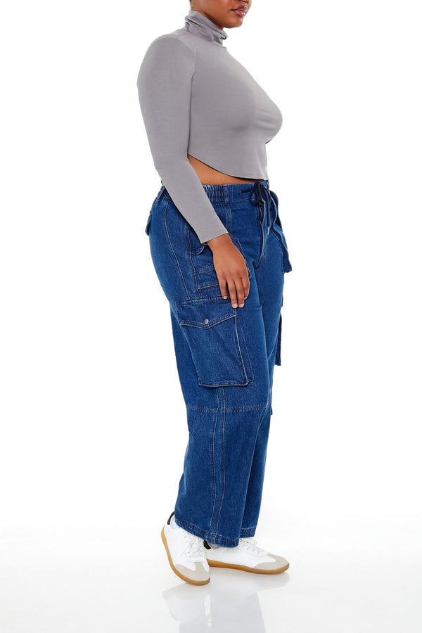 Forever 21 Plus Size Mid-Rise Cargo Jeans