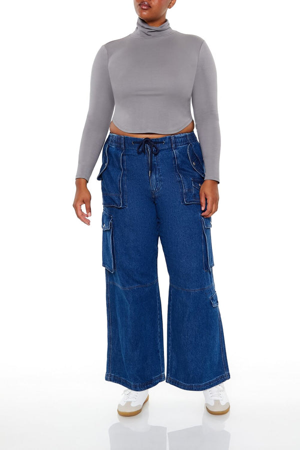 forever 21 Plus Size Mid-Rise Cargo Jeans