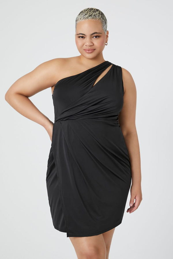 forever 21 Plus Size One-Shoulder Mini Dress
