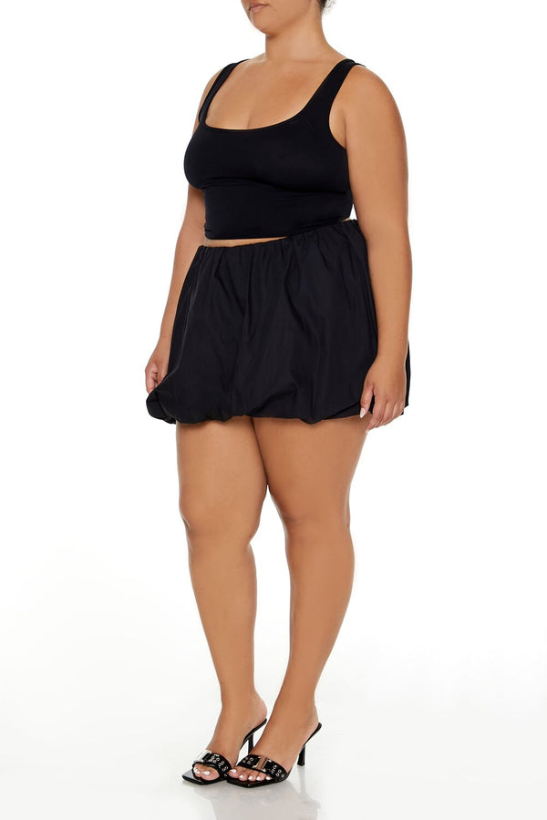 Forever 21 Plus Size Poplin Bubble-Hem Mini Skirt