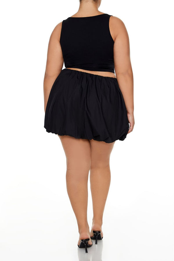 Forever 21 Plus Size Poplin Bubble-Hem Mini Skirt