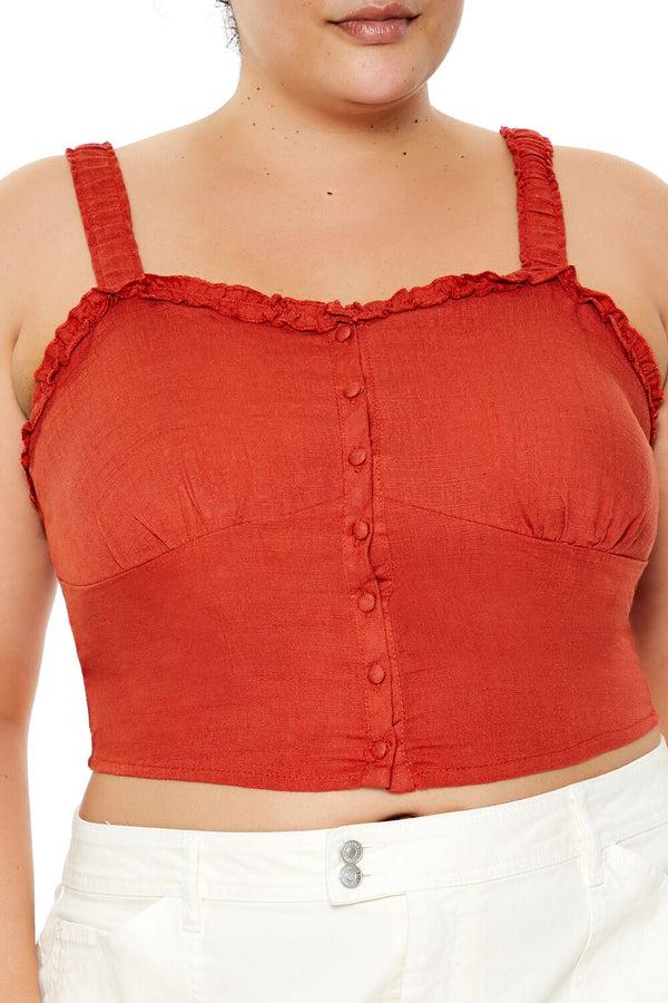 Forever 21 Plus Size Ruffle-Trim Crop Top