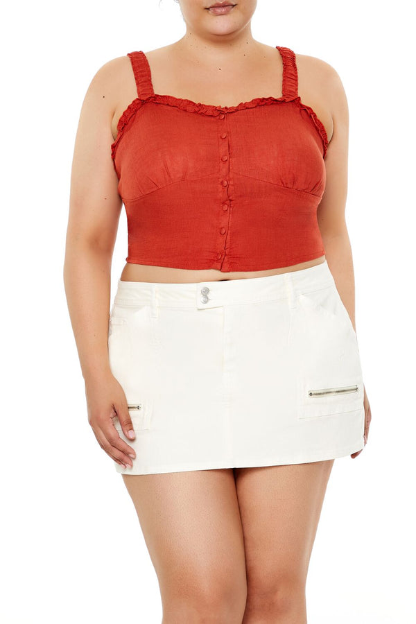 forever 21 Plus Size Ruffle-Trim Crop Top