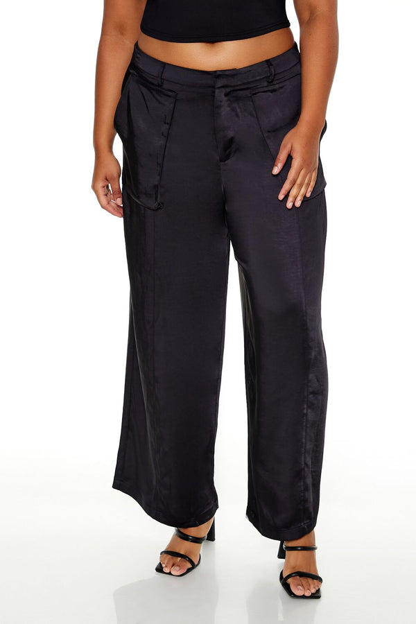 Forever 21 Plus Size Satin Cargo Pants