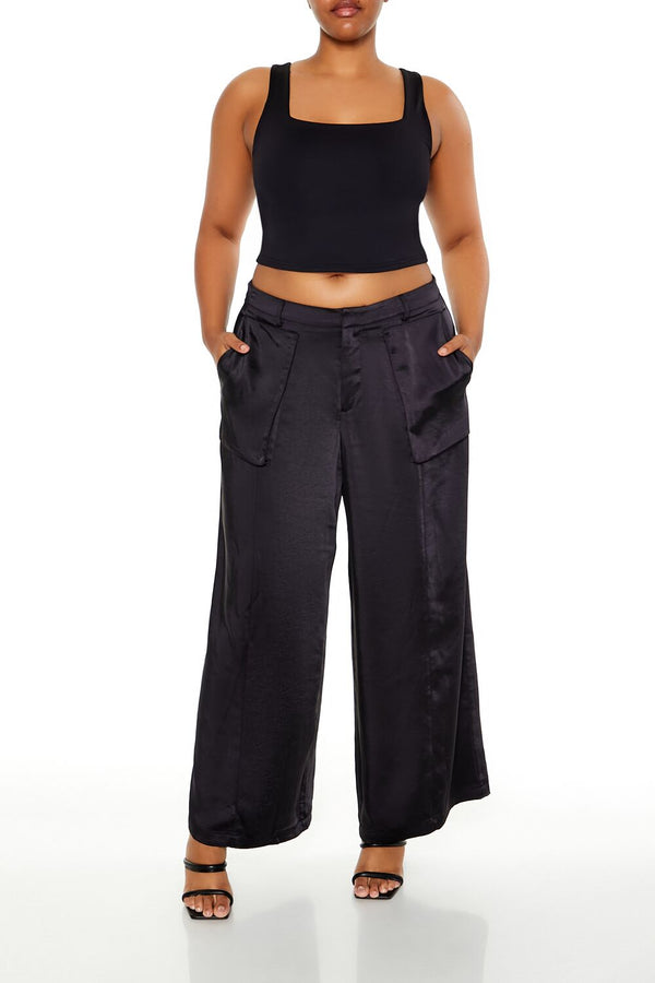 forever 21 Plus Size Satin Cargo Pants