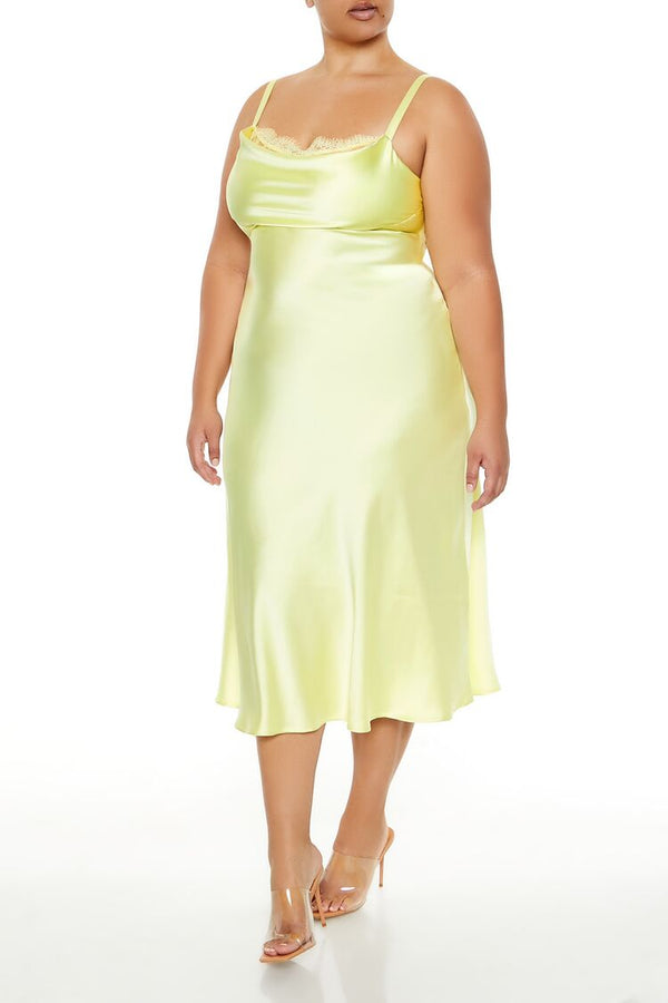 Forever 21 Plus Size Satin Cutout Midi Dress