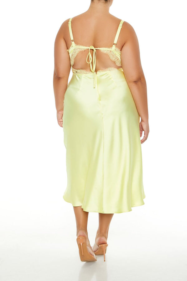 Forever 21 Plus Size Satin Cutout Midi Dress