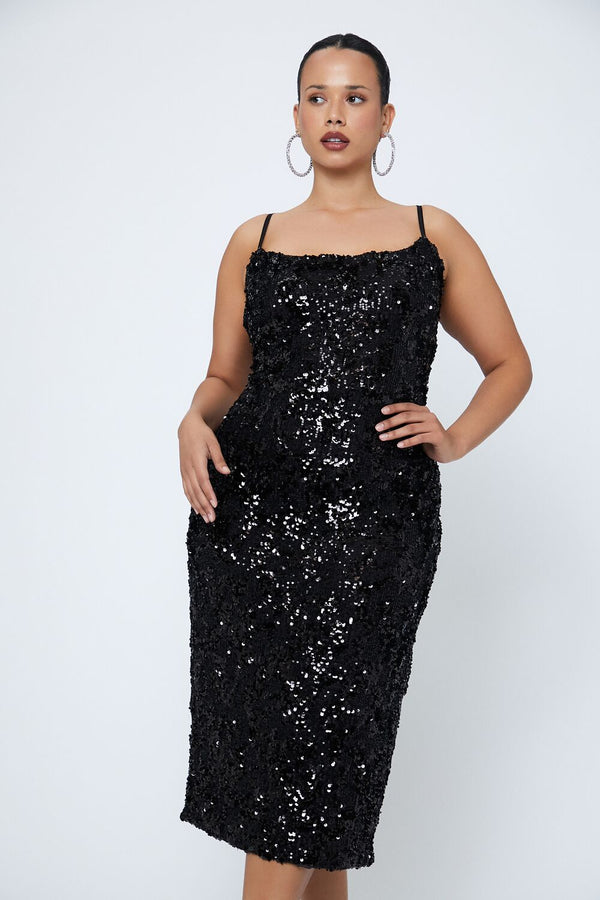 forever 21 Plus Size Sequin Cami Midi Dress