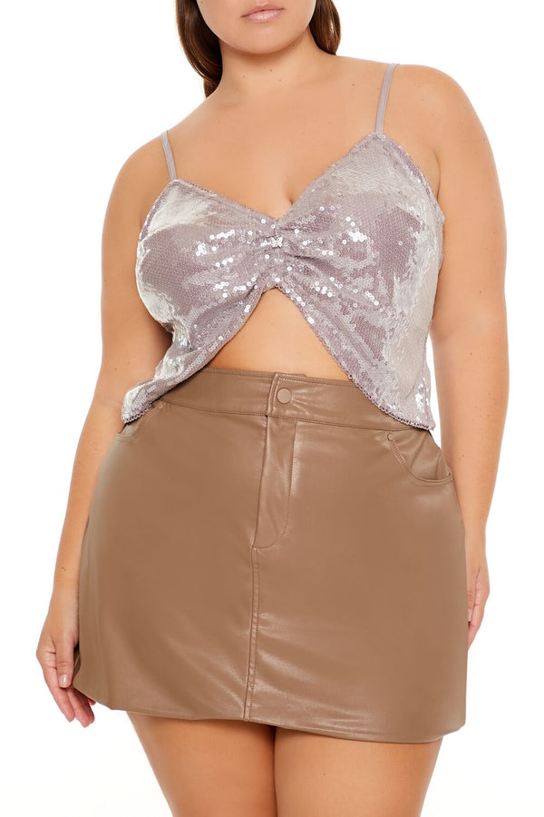 forever 21 Plus Size Sequin Cropped Cami