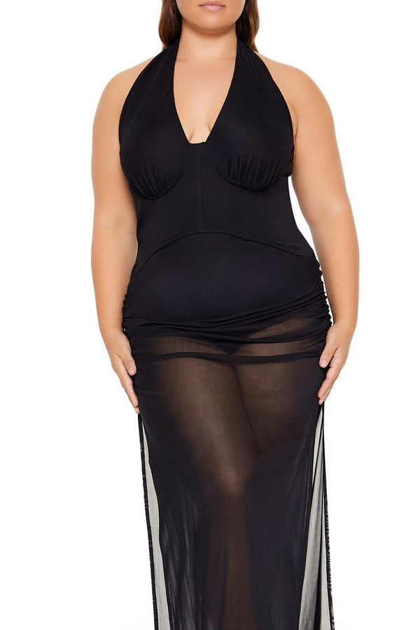 Forever 21 Plus Size Sheer Halter Maxi Dress
