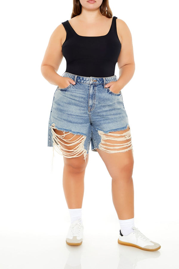 forever 21 Plus Size Square-Neck Thong Bodysuit