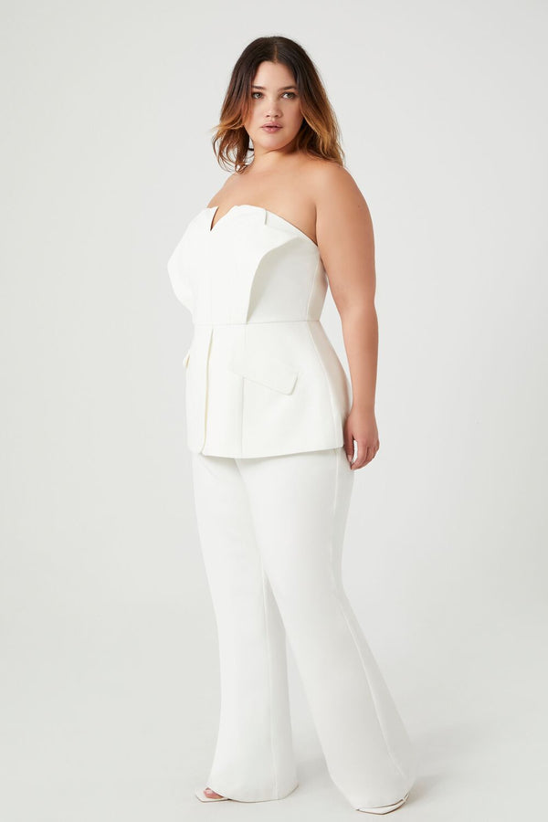 Forever 21 Plus Size Strapless Peplum Jumpsuit