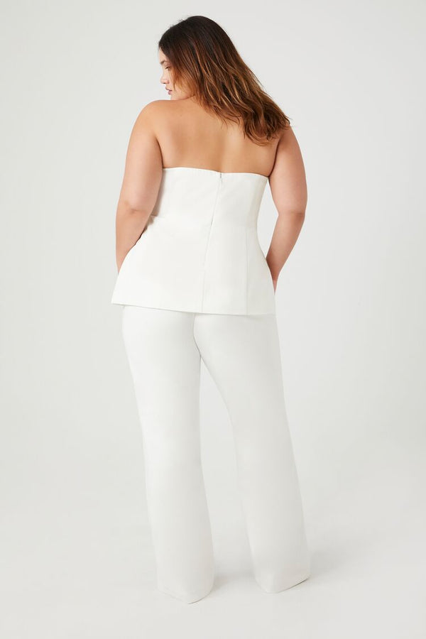 Forever 21 Plus Size Strapless Peplum Jumpsuit