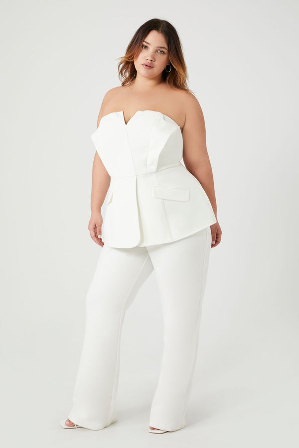 forever 21 Plus Size Strapless Peplum Jumpsuit