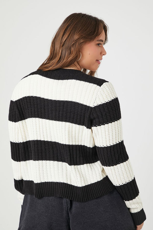 Forever 21 Plus Size Striped Cardigan Sweater