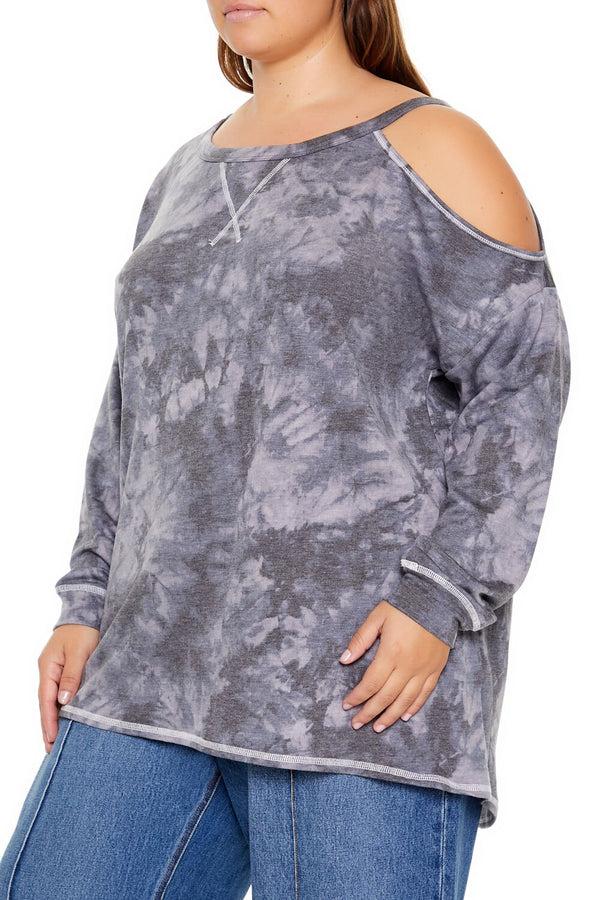 Forever 21 Plus Size Tie-Dye Cutout Oversized Top