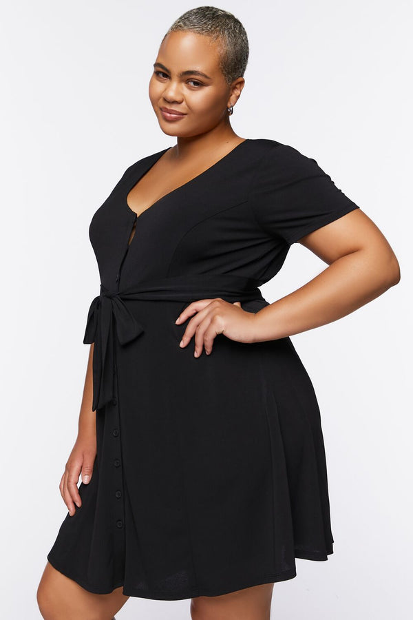 Forever 21 Plus Size Tie-Waist Mini Dress